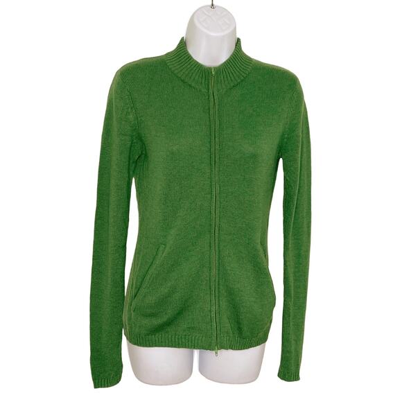 Peter Millar Cashmere Sweater Cardigan High Neck Green XS NEW - Picture 1 of 11